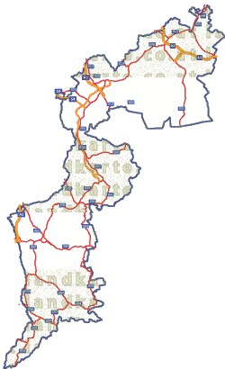 Landkarte und Straßenkarte Burgenland