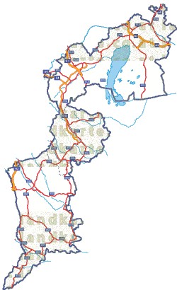Landkarte und Straßenkarte Burgenland Regionen Flssen und Seen