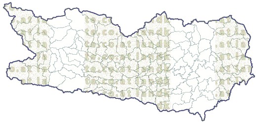Landkarte und Gemeindekarte Kaernten Bezirksgrenzen und Gemeindegrenzen
