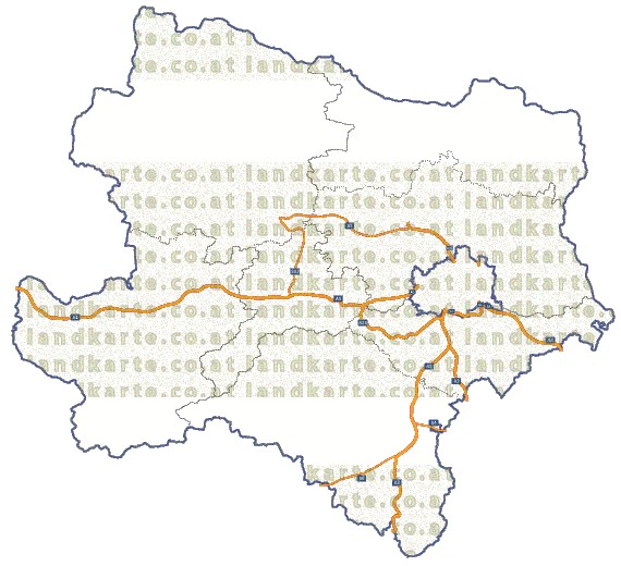 Landkarte und Straßenkarte Niederoesterreich Regionen