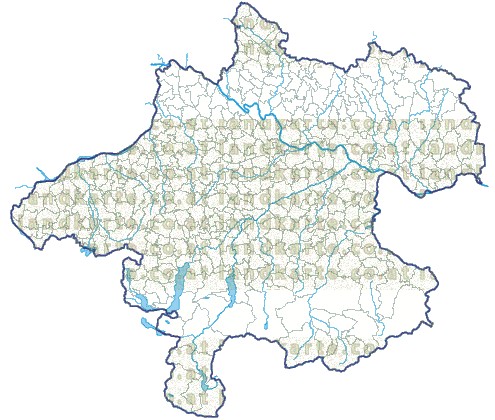 Landkarte und Gemeindekarte Oberoesterreich Regionen und Gemeindegrenzen Flssen und Seen