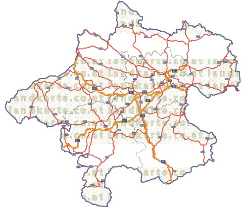 Landkarte und Straßenkarte Oberoesterreich Regionen