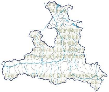 Landkarte und Gemeindekarte Salzburg Gemeindegrenzen Flssen und Seen