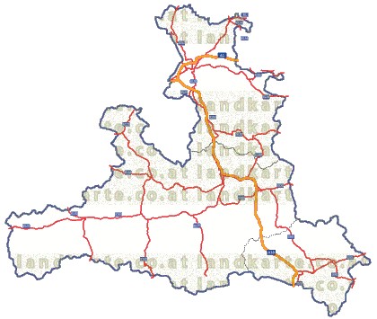 Landkarte und Straßenkarte Salzburg Regionen