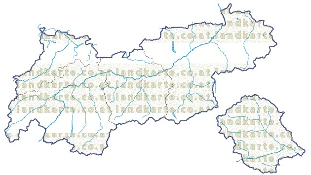 Landkarte Tirol Regionen Flssen und Seen