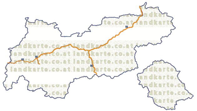 Landkarte und Straßenkarte Tirol