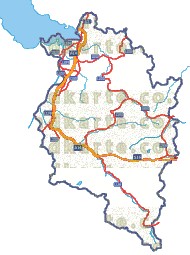 Landkarte und Straßenkarte Vorarlberg Flssen und Seen