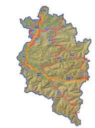Landkarte und Straßenkarte Vorarlberg Regionen Hhenrelief