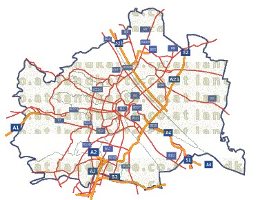 Landkarte und Straßenkarte Wien Bezirksgrenzen